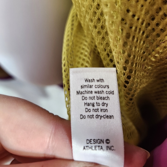 Athleta Shock Cord Anorak Hooded Jacket purple neon mesh lining medium - Picture 16 of 16